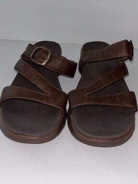 Skechers Easy Going Slide On By Sandals Women's 8.5 Brown Yoga Mat Comfort Shoes